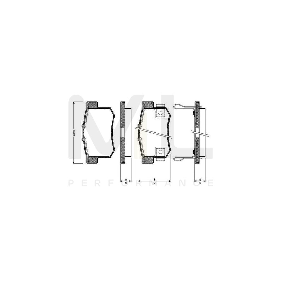 Bosch 0986Tb2637 Brake Pad Set Excl. Wear Warning Contact, With Accessories | ML Performance Car Parts