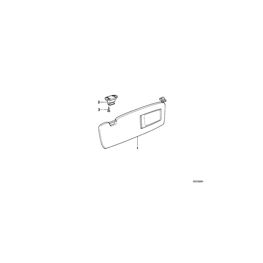 Genuine BMW 51168156462 E31 Sun Visor With Mirror-Covering Right SILBERGRAU (Inc. 840i, 850CSi & 850Ci) | ML Performance EU Car Parts