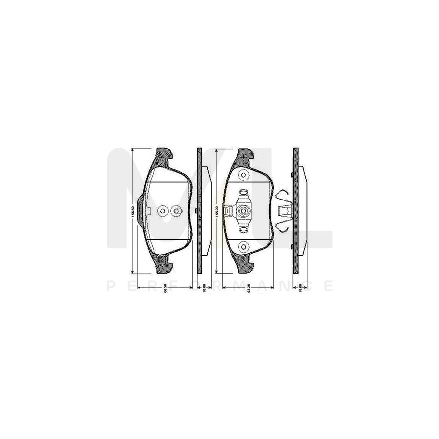 Bosch 0986Tb3064 Brake Pad Set Excl. Wear Warning Contact, With Accessories | ML Performance Car Parts