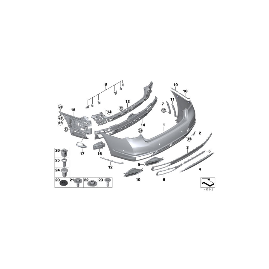 Genuine BMW 51129478559 G11 G12 Cover, Bumper, Rear Primed (Inc. 730LdX, 740LiX & 745Le) | ML Performance EU