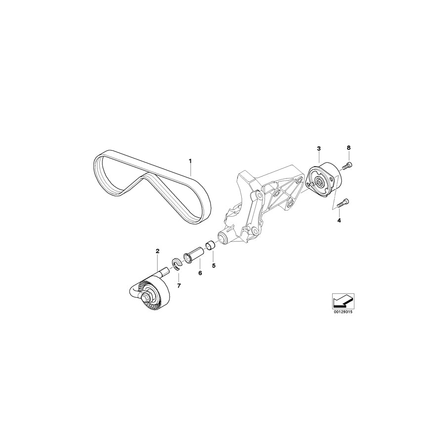 Genuine BMW 64557792851 E63 E90 E60 Ribbed V-Belt 4PK X 836 (Inc. X3 3.0sd, 635d & 330Cd) | ML Performance EU Car Parts