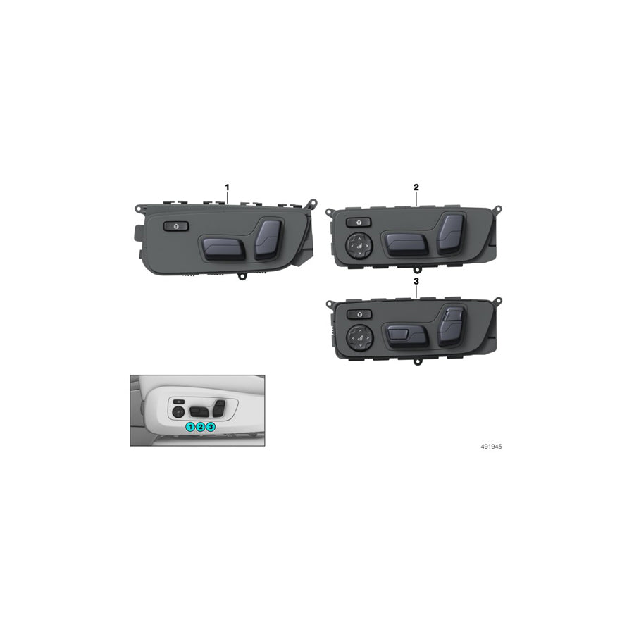 Genuine BMW 61316801479 G07 G05 G06 Seat Adjustment Switch, Left (Inc. X6 30iX, X6 30dX & X5 25dX) | ML Performance EU Car Parts