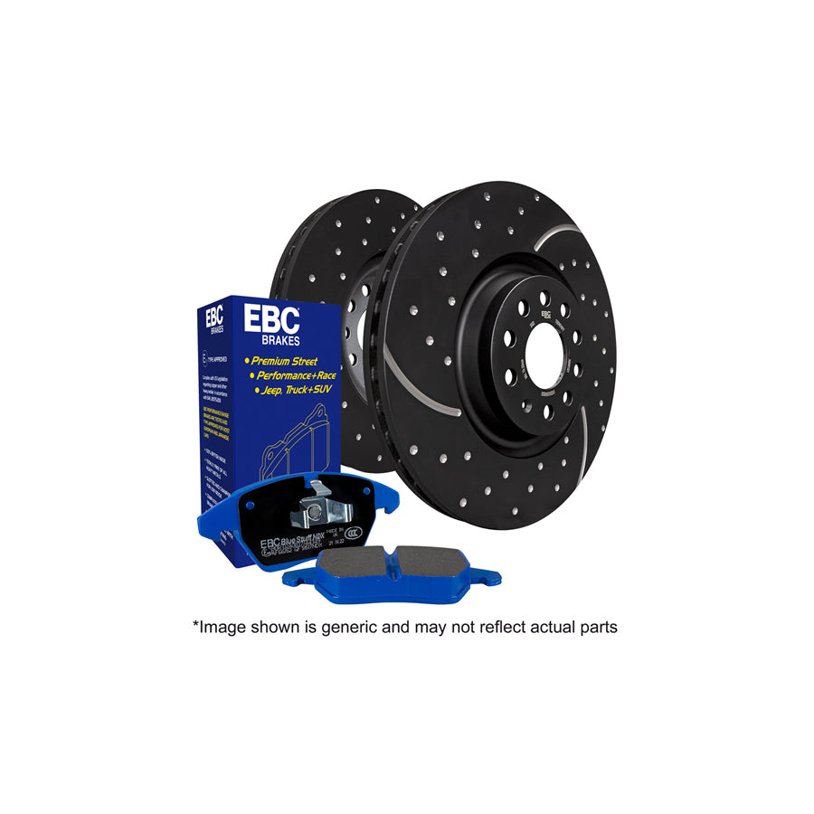 EBC PD14KF842 Ford Gilbern Hyundai Marcos Bluestuff Front Brake Pad & GD Disc Kit - Girling/TRW Caliper 1 | ML Performance UK Car Parts