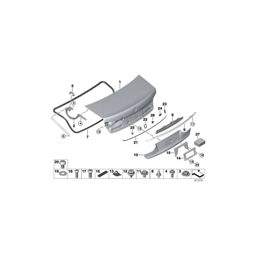 Genuine BMW 51138496724 G12 Set Decorative Strips Rear CERIUM GREY (Inc. M760iX & M760LiX) | ML Performance EU Car Parts