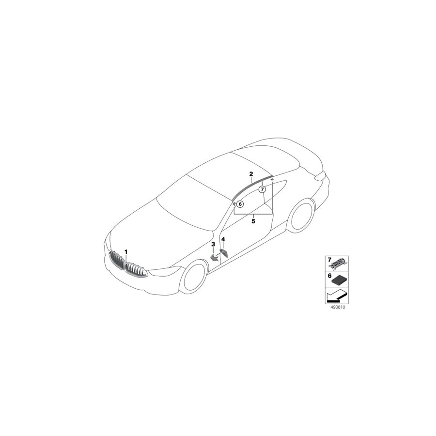 Genuine BMW 51139465758 F93 G16 Roof Trim Strip Primed Right (Inc. M850iX, 840i & 840iX) | ML Performance EU