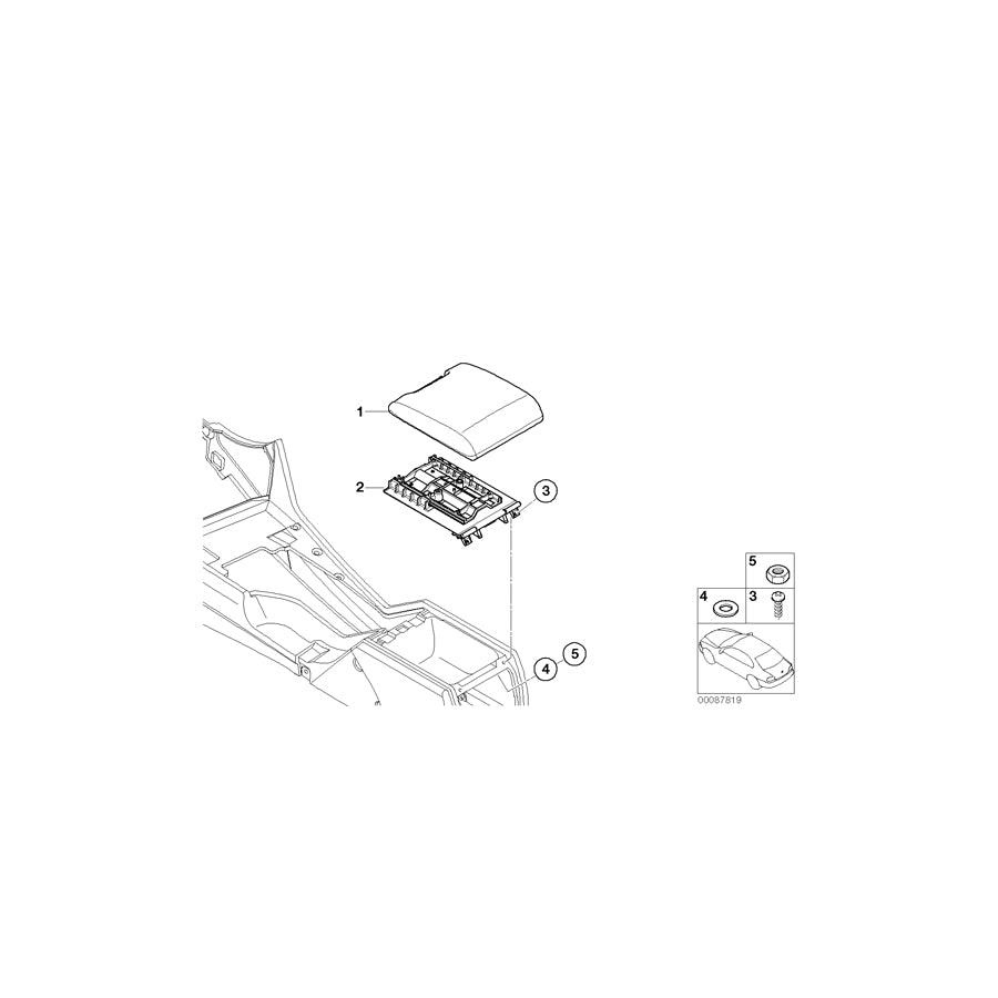 Genuine BMW 51167140689 E39 Center Arm Rest, Imitation Leather MARINEBLAU (Inc. 520d, 525d & 540i) | ML Performance EU Car Parts