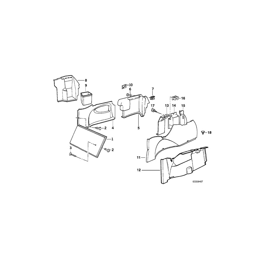 Genuine BMW 51478126561 E34 Panel Wheel Housing Part.Trunk Left MITTELGRAU (Inc. 525ix, 525td & 530i) | ML Performance EU Car Parts