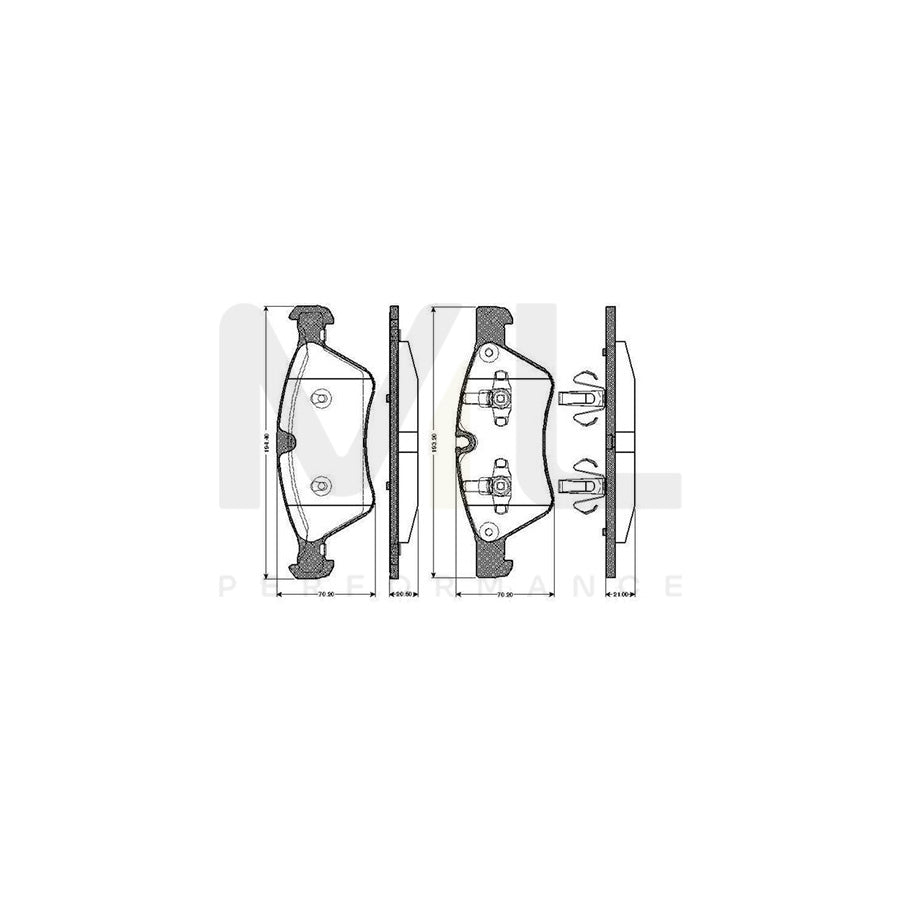 Bosch 0986Tb2928 Brake Pad Set Excl. Wear Warning Contact, With Accessories | ML Performance Car Parts