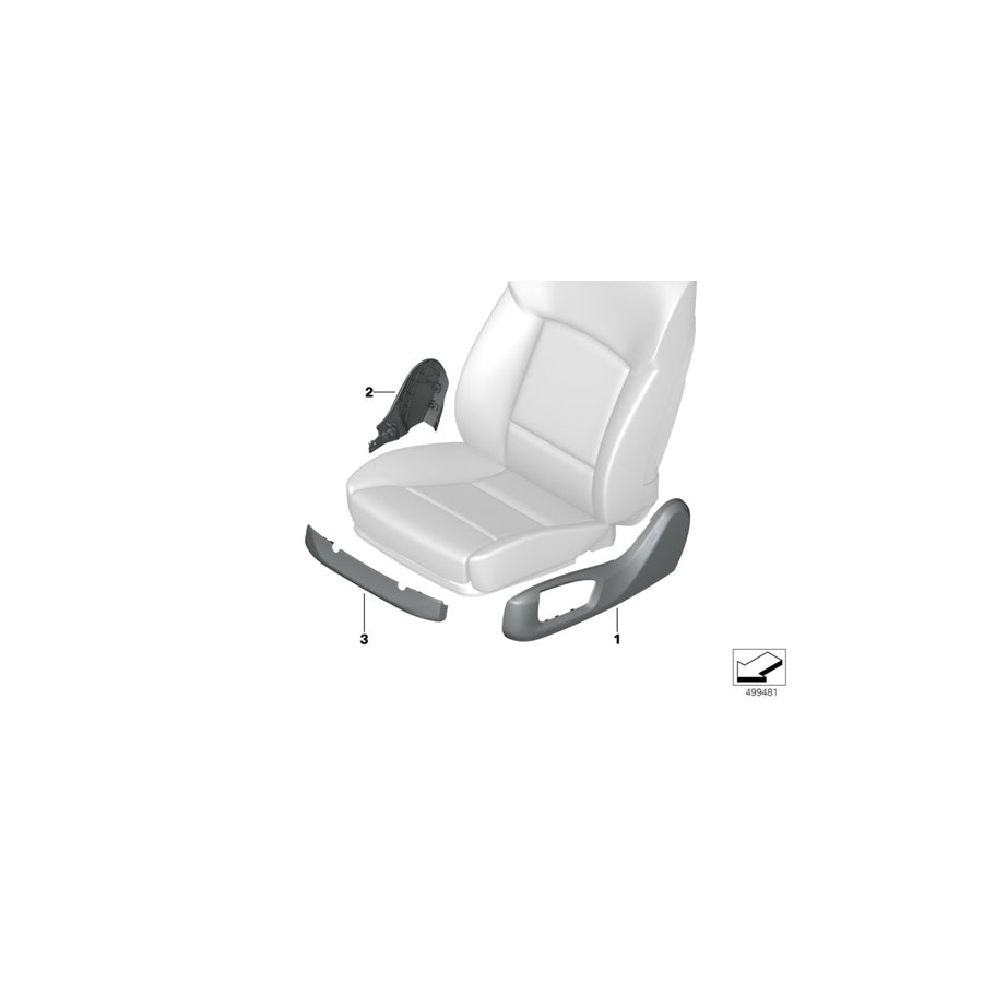 Genuine BMW 52107497987 G05 G06 Trim, Seat Outer Left ELF.WEISS (Inc. X6 30iX, X5 M50dX & X6 M50iX) | ML Performance EU Car Parts