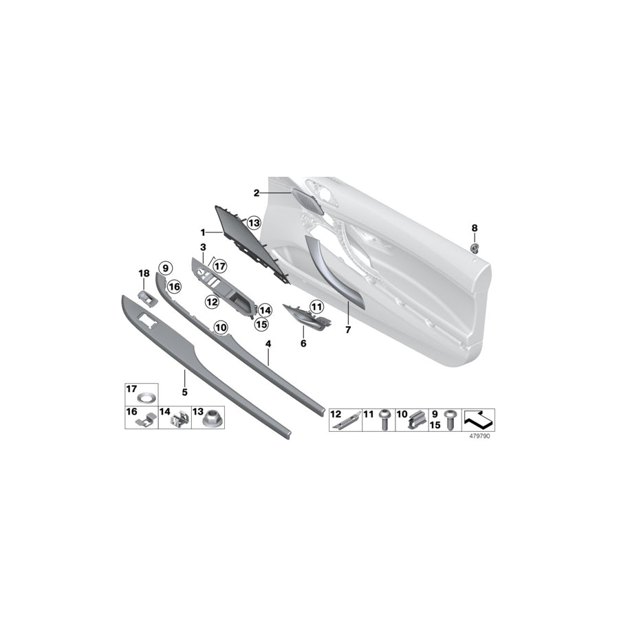 Genuine BMW 51417258382 F12 F13 Trim, Door, Wood, Oak, High-Gloss, Right Left hand drive (Inc. 650iX 4.0, 650iX 4.4 & M6) | ML Performance EU Car Parts