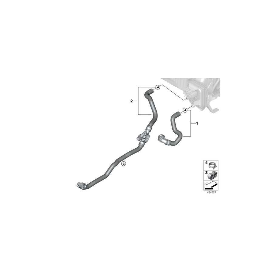 Genuine BMW 64219398952 G20 G21 Coolant Hose, Supply (Inc. 320i, 320iX & 330i) | ML Performance EU Car Parts