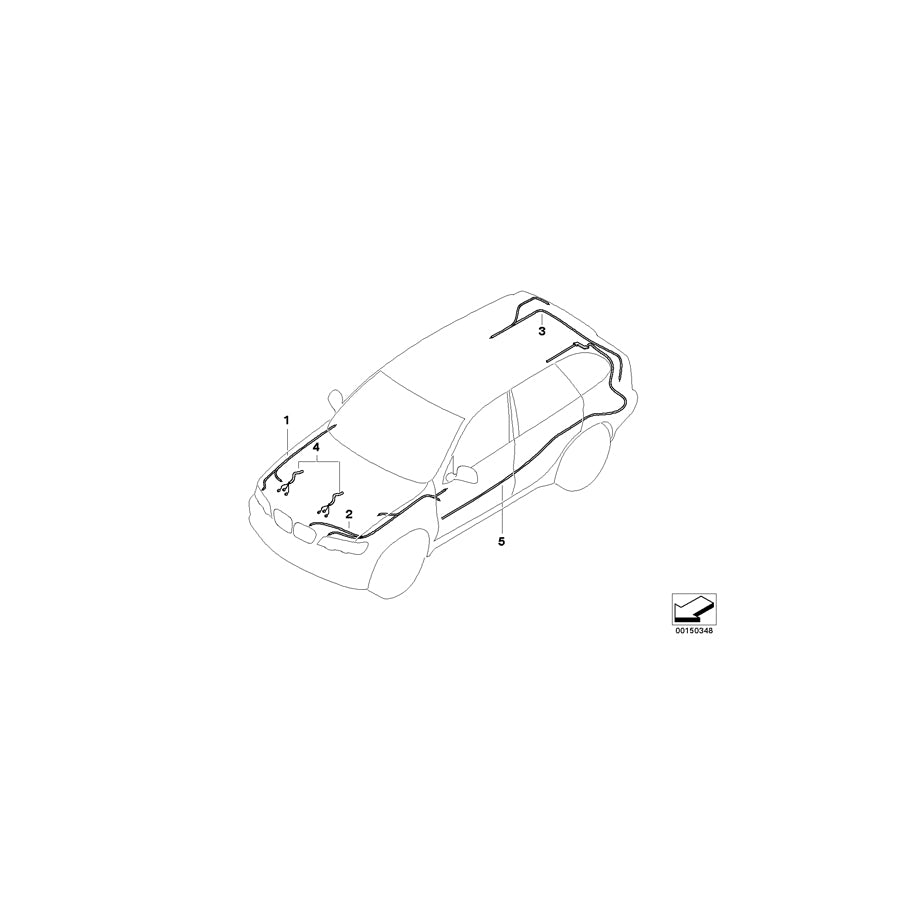 Genuine BMW 61116914849 E53 Repair Wiring Set F Trunk (Inc. X5 4.6is, X5 3.0d & X5 4.4i) | ML Performance EU Car Parts