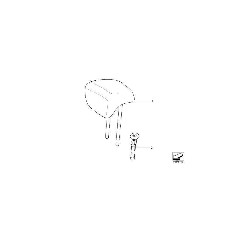 Genuine BMW 52206970743 E92 E92 Guide, Headrest CREAMBEIGE (Inc. 335xi, 318i & 335is) | ML Performance EU Car Parts