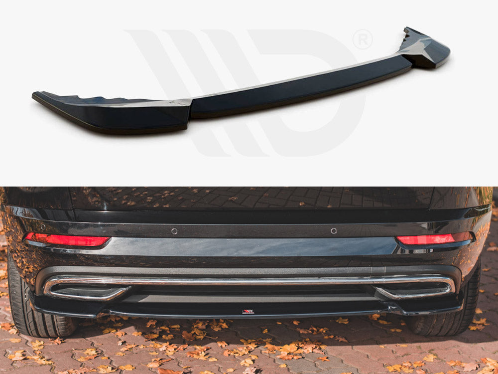 Maxton Design SK-KA-1-SL-RD1T Central Rear Splitter Skoda Karoq Sportline | ML Performance UK Car Parts