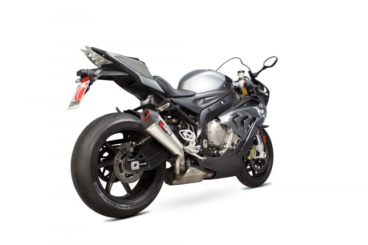 Scorpion RBM77SEO BMW S1000 RR Serket Taper Slip-On - Brushed Stainless Steel Sleeve | ML Performance EU EU