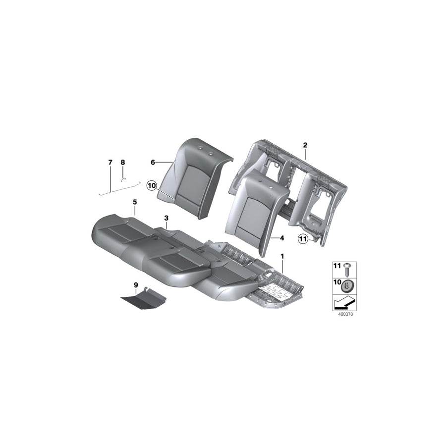 Genuine BMW 52207344844 F02 F01 F03 Cover, Basic, Seat, Perforated Leather NADF VEN.BEIGE (Inc. Hybrid 7, 750LiX & ALPINA B7) | ML Performance EU Car Parts