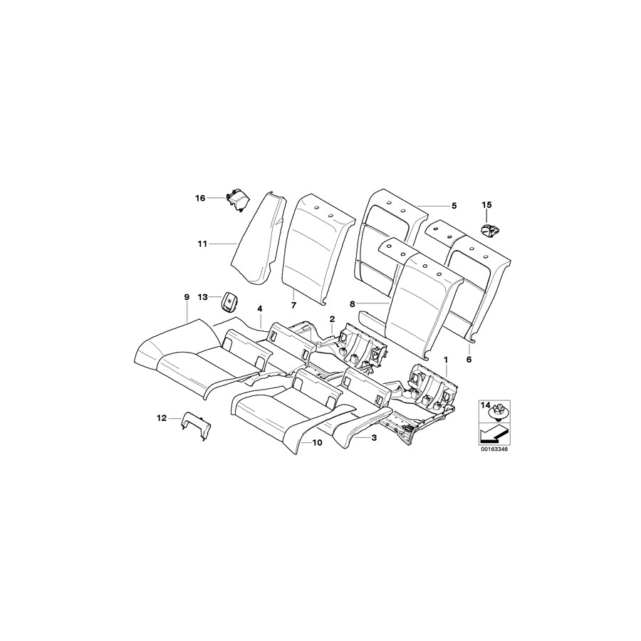Genuine BMW 52207266125 E92 Seat Cover Leather Left SCHWARZ (Inc. 330xi, 335xi & 335d) | ML Performance EU