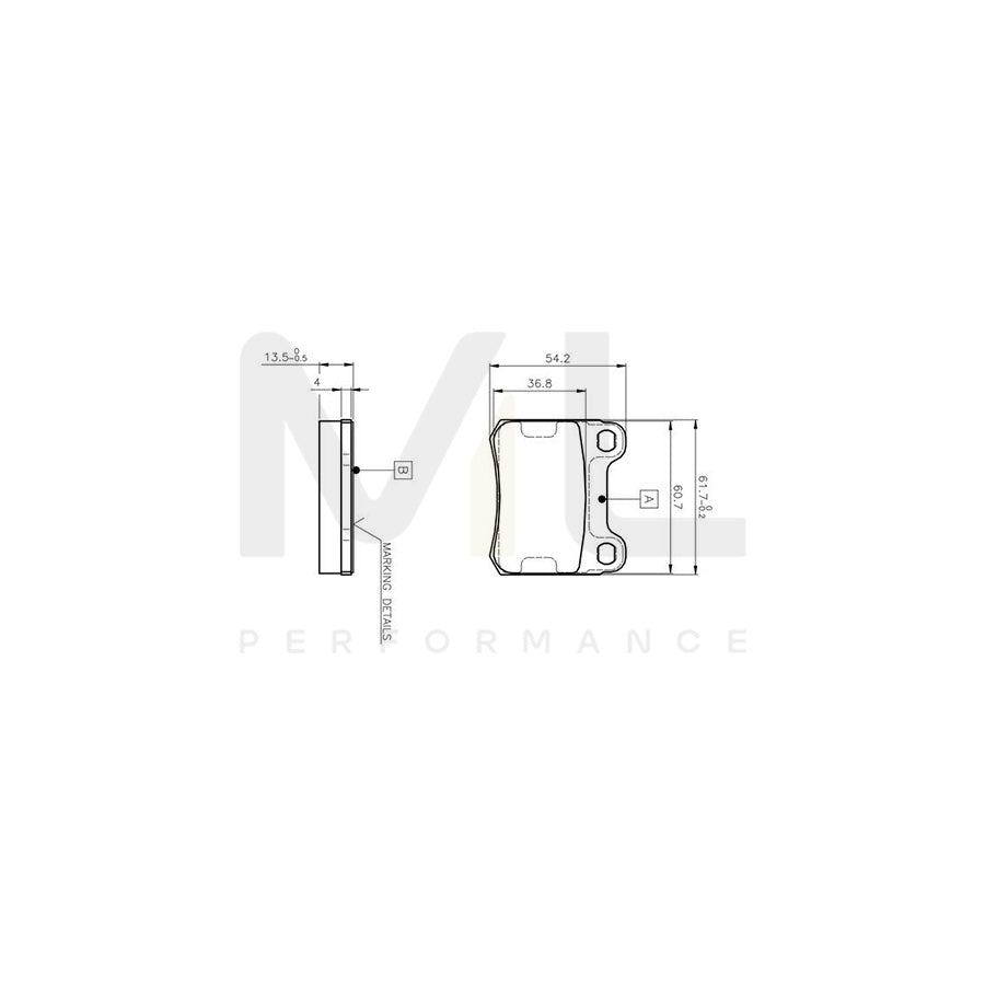 Bosch 0986Tb2007 Brake Pad Set Excl. Wear Warning Contact | ML Performance Car Parts