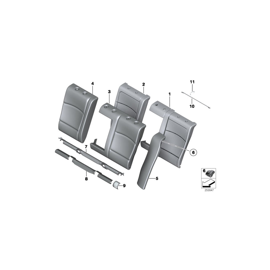 Genuine BMW 52207254032 Cover Backrest Cloth Right VENETOBEIGE (Inc. 528iX, Hybrid 5 & 530d) | ML Performance EU