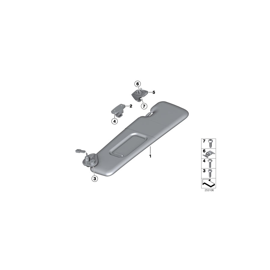 Genuine BMW 51167276933 Left Sun Visor SCHWARZ (Inc. M6, 640i & 650iX 4.0) | ML Performance EU