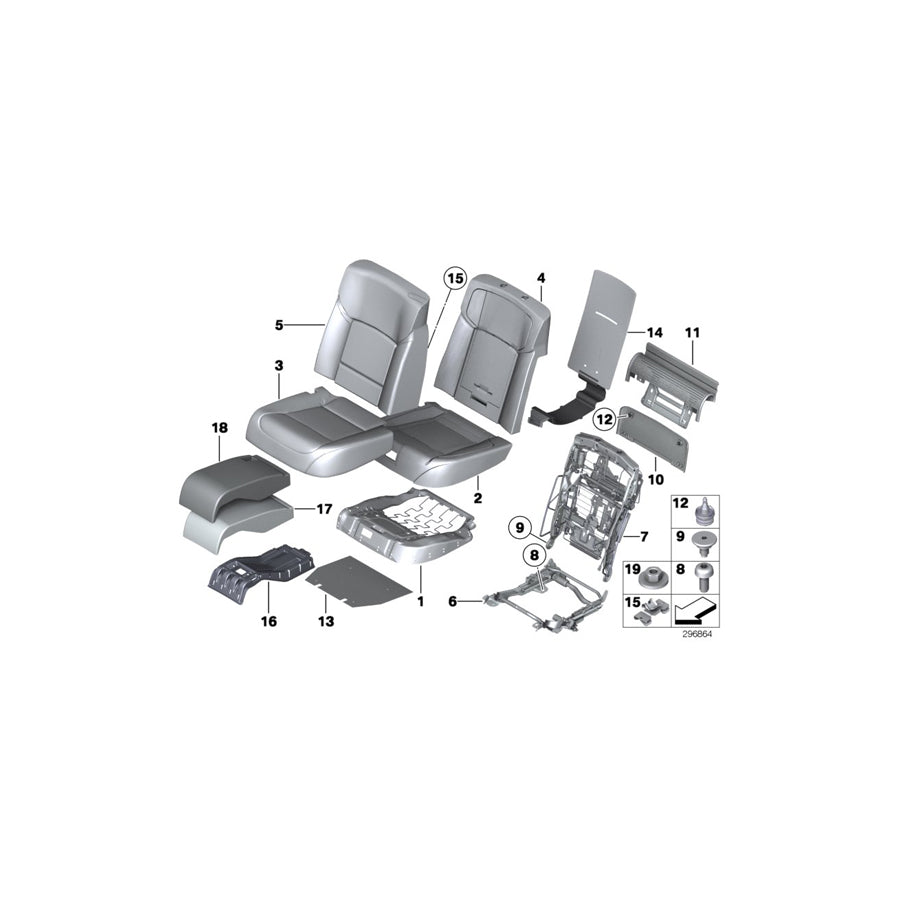 Genuine BMW 52209115918 F02 F03 Seat Frame, Comfort Seat, Right (Inc. 740i, 740LdX & 750LiS) | ML Performance EU Car Parts