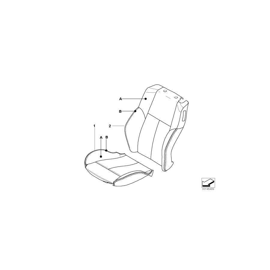 Genuine BMW 52107972118 E64 Cover Backrest Leather Right INDIVIDUAL (Inc. 630i, 635d & 650i) | ML Performance EU Car Parts