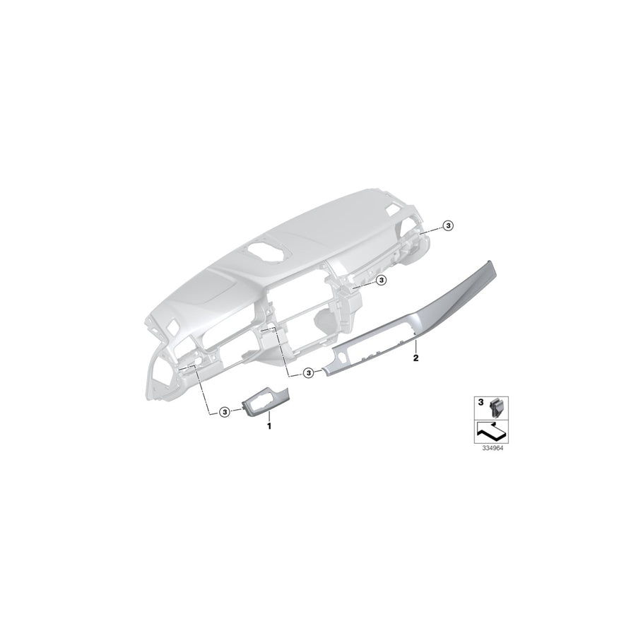 Genuine BMW 51459292285 F10 F11 Trim, I-Panel, Wood Fineline, Light Left Left hand drive (Inc. 520dX, 528i & 535iX) | ML Performance EU Car Parts