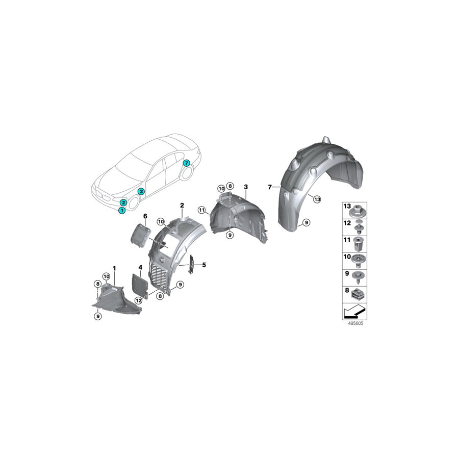 Genuine BMW 51718079993 F93 Cover, Wheell Housing, Rear Left (Inc.  & M8) | ML Performance EU Car Parts