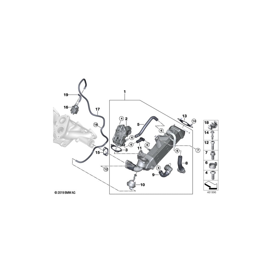 Genuine BMW 11718576800 G12 G31 G05 Hose, Thermostat-Egr Cooler (Inc. X5 M50dX, 730dX & X7 30dX) | ML Performance EU Car Parts