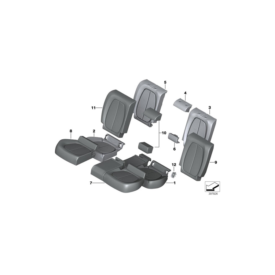 Genuine BMW 52207300111 F48 F45 Foam Pad, Seat, Rear Left (Inc. 225xe, X1 20i & X1 25dX) | ML Performance EU