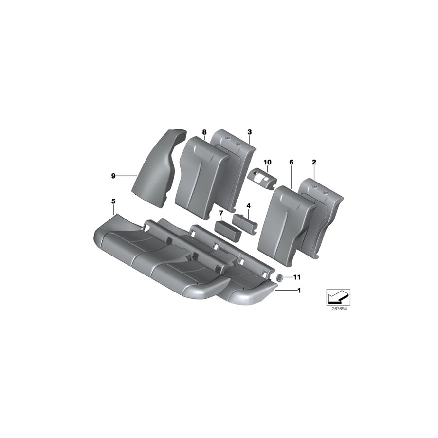 Genuine BMW 52207309821 F30 F30 Cover Backrest Leather Left VENETOBEIGE (Inc. 330d, 330dX & 335i) | ML Performance EU Car Parts