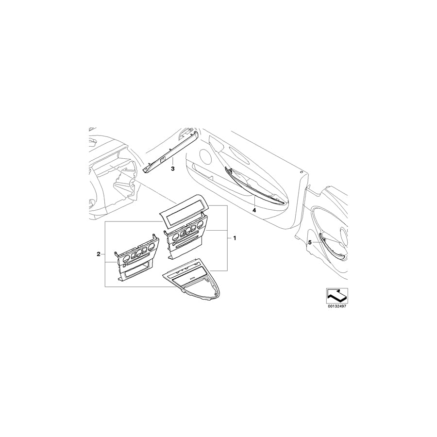 Genuine BMW 51417116056 E63 E64 Decorative Strip, Door Front Right BIRKE BEIGE (Inc. 630i, 635d & 650i) | ML Performance EU Car Parts