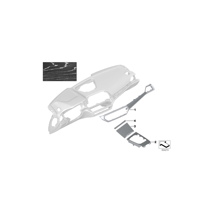 Genuine BMW 51167993079 G20 G21 Trim, Cup Holder, Fineline Silver (Inc. 320i, 320i 1.6 & 330i) | ML Performance EU