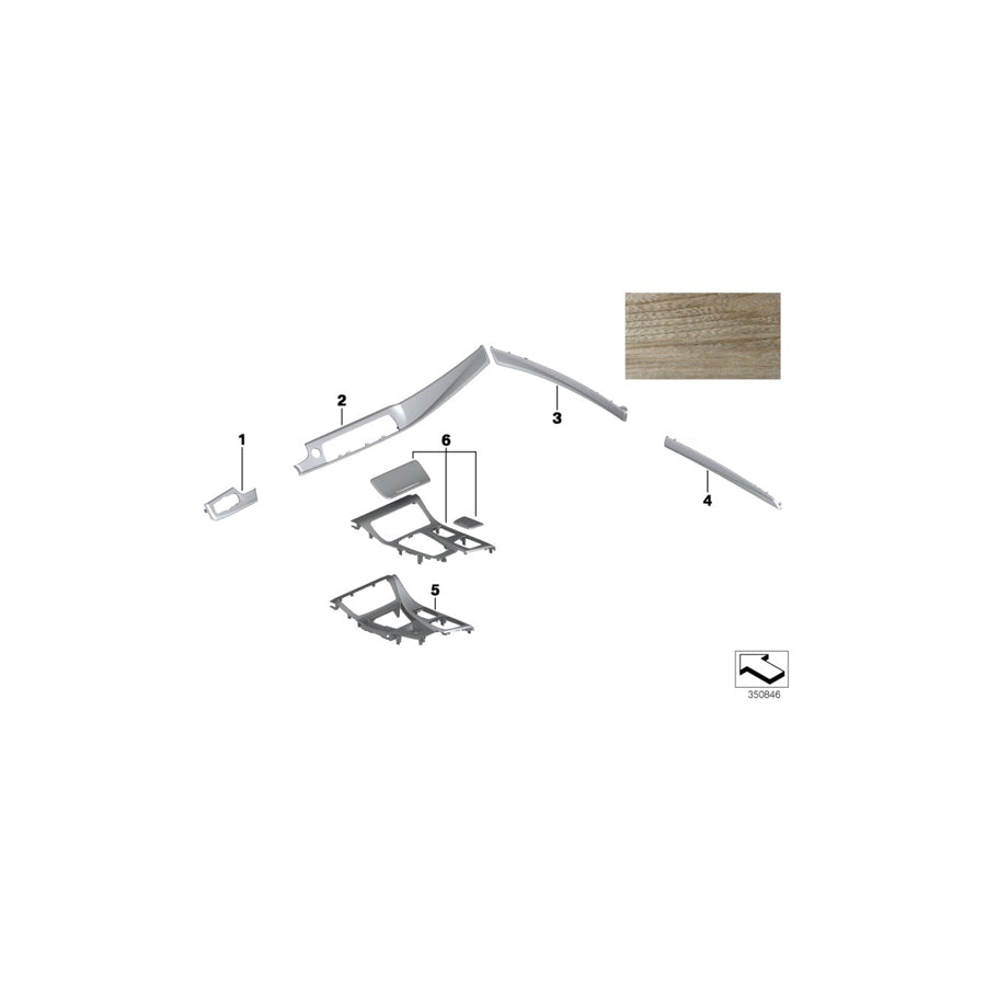 Genuine BMW 51167982711 F10 F11 Wood Cover, Center Consola SEN HELLBRAUN (Inc. 518d, M550dX & Hybrid 5) | ML Performance EU