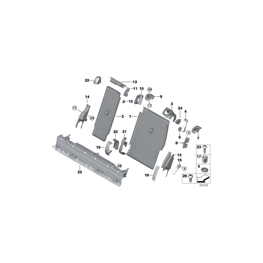 Genuine BMW 52207353079 F15 Cover For Joint, Center Front Left ELFENBEINWEISS (Inc. X5 40dX, X5 50iX 4.0 & X5 35dX) | ML Performance EU