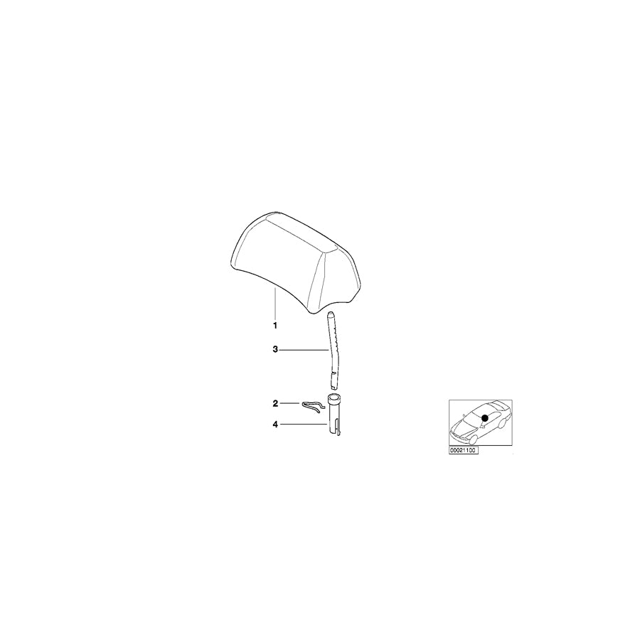 Genuine BMW 52207902141 E46 Headrest Leather SCHWARZ (Inc.  & M3) | ML Performance EU Car Parts