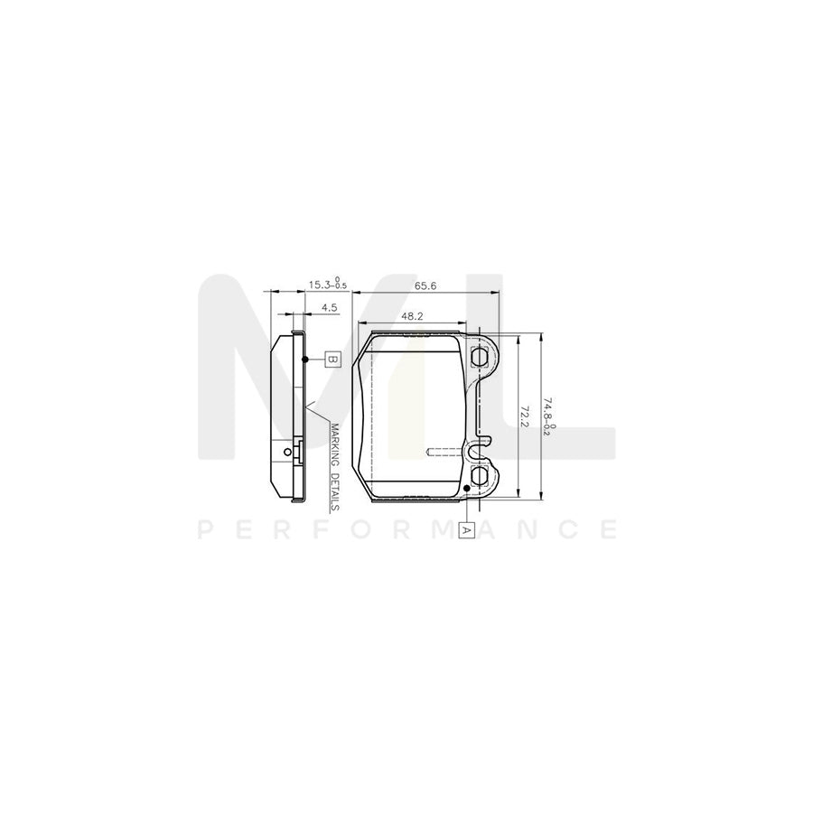 Bosch 0986Tb2053 Brake Pad Set Suitable For Mercedes-Benz Ml-Class (W163) Excl. Wear Warning Contact | ML Performance Car Parts