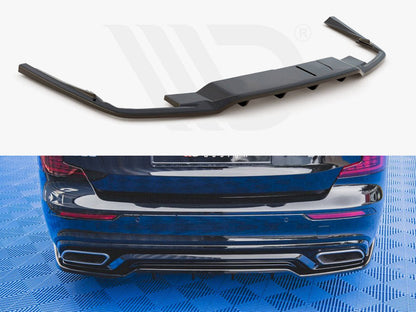 Maxton Design VO-S60-3-RDESIGN-RD1T Central Rear Splitter (w/ Vertical Bars) Volvo S60/v60 R-design MK3 (2018-) | ML Performance UK Car Parts