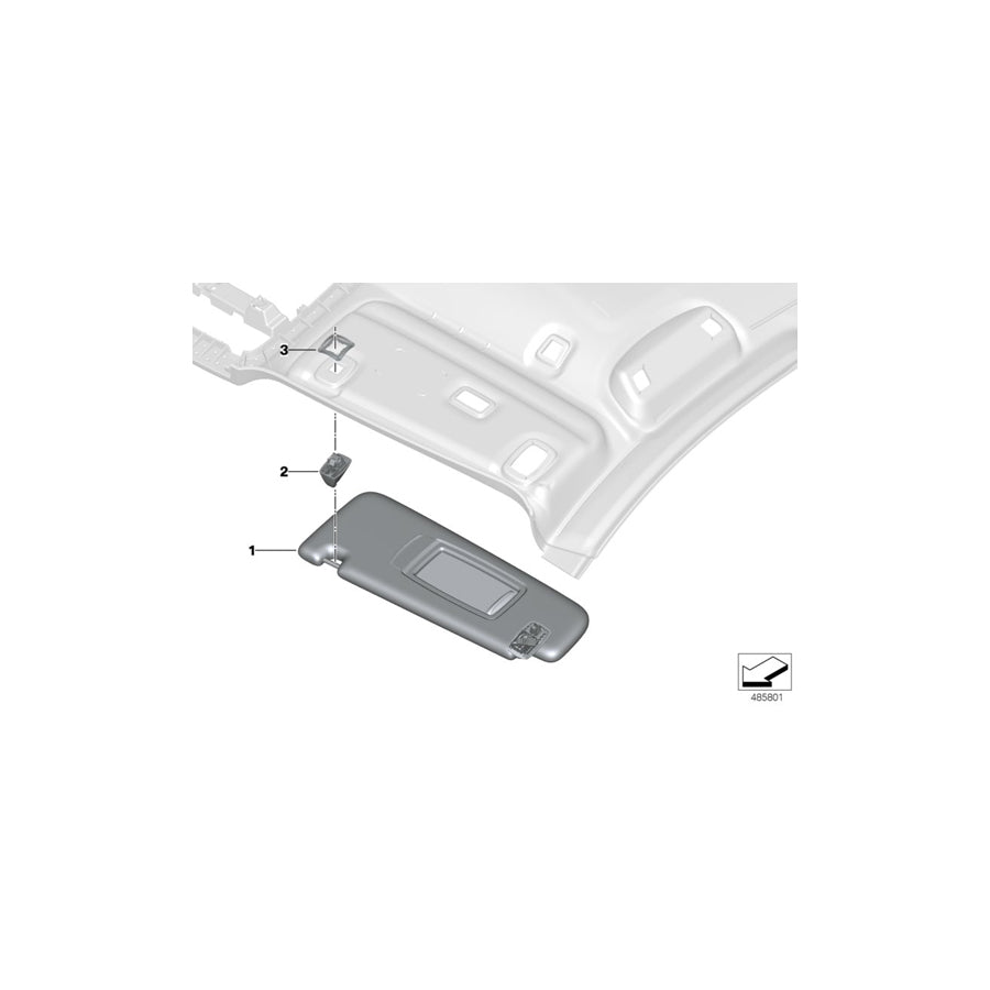 Genuine BMW 51168073757 G32 Left Sun Visor ANTHRAZIT (Inc. 640iX, 630dX & 620dX) | ML Performance EU