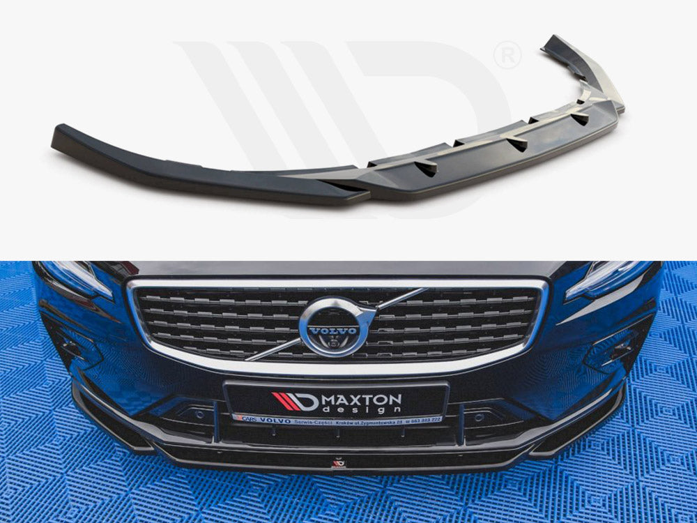 Maxton Design VO-S60-3-RDESIGN-FD2T Front Splitter V.2 Volvo S60/v60 R-design MK3 (2018-) | ML Performance UK Car Parts