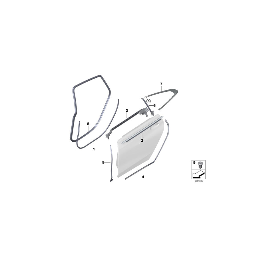 Genuine BMW 51357392375 G32 Seal, C-Pillar, Left (Inc. 630i, 630d & 620d) | ML Performance EU Car Parts