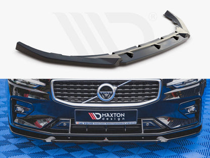 Maxton Design VO-S60-3-RDESIGN-FD1T Front Splitter V.1 Volvo S60/v60 R-design MK3 (2018-) | ML Performance UK Car Parts
