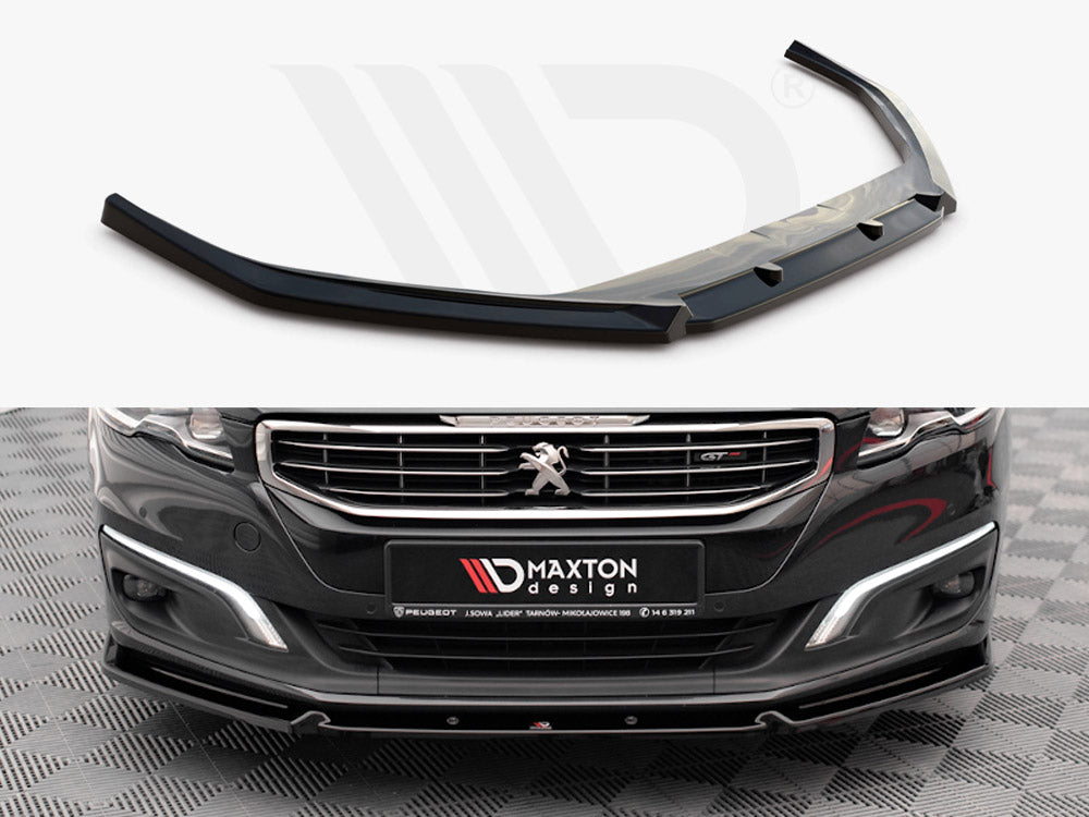 Maxton Design PE-508-1F-GT-FD1T Front Splitter V.1 Peugeot 508 Gt MK1 Facelift (2014-2018) | ML Performance UK Car Parts