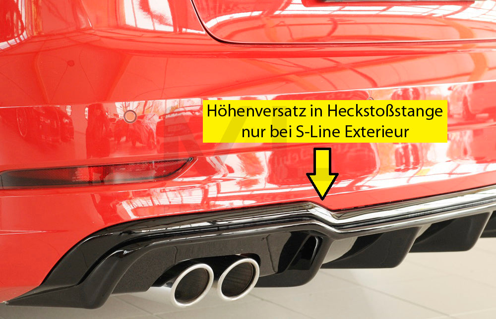 Rieger 00056825 Audi 8V S3 Rear Diffuser 9 | ML Performance EU Car Parts