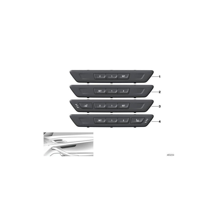 Genuine BMW 61316826750 G31 G30 G32 Operating Facility Seat Functions Right CANBERRA-BEIGE (Inc. 530iX, 520i & 530eX) | ML Performance EU Car Parts