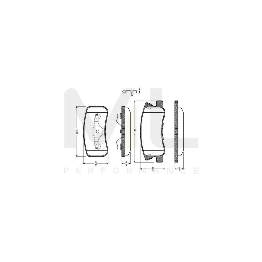 Bosch 0986Tb2385 Brake Pad Set Excl. Wear Warning Contact, With Accessories | ML Performance Car Parts