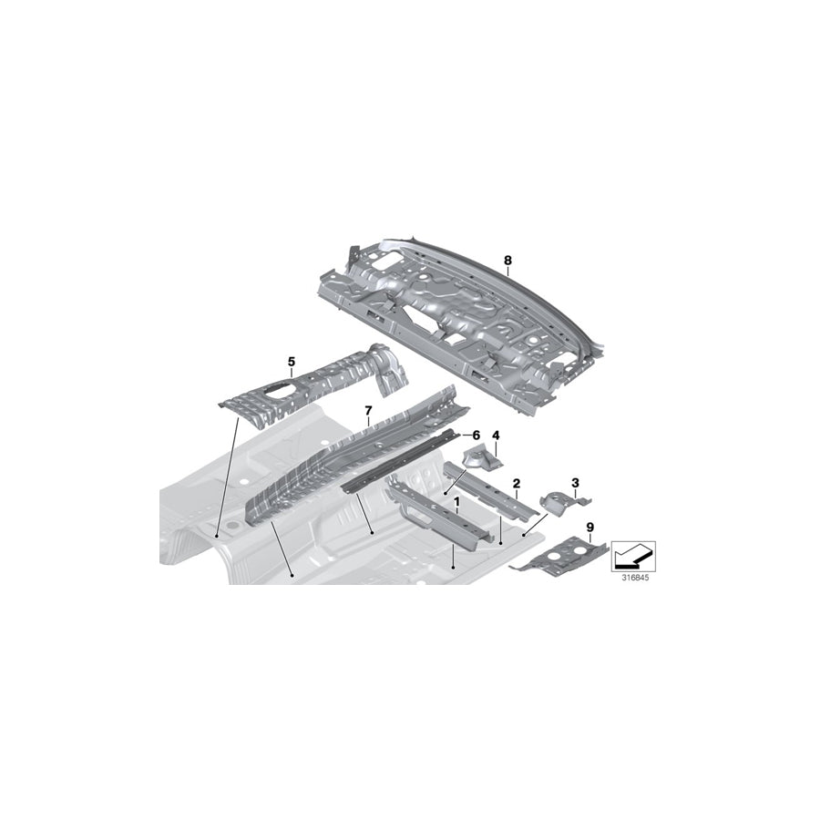 Genuine BMW 41117333882 F34 F34 Support For Seat Console, Inner Right (Inc. 330iX, 320i & 335iX) | ML Performance EU Car Parts