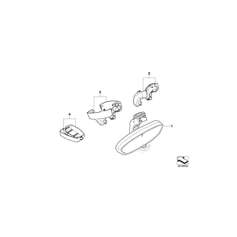 Genuine BMW 51169192335 E61 E46 Rearview Mirror Ec / Led / Gto / Compass (Inc. 530i, 528i & 745Li) | ML Performance EU