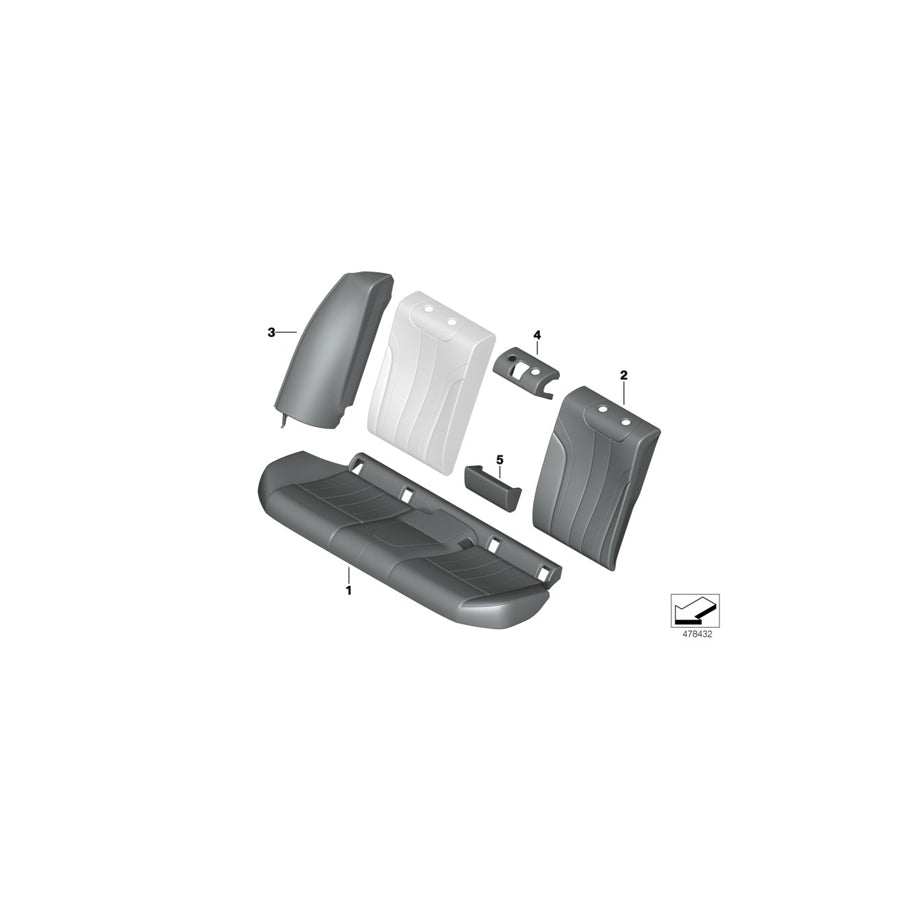 Genuine BMW 52207457772 G30 Cover Backrest Leather Right LCRO COGNAC (Inc. 520d, 520i 1.6 & 540i) | ML Performance EU