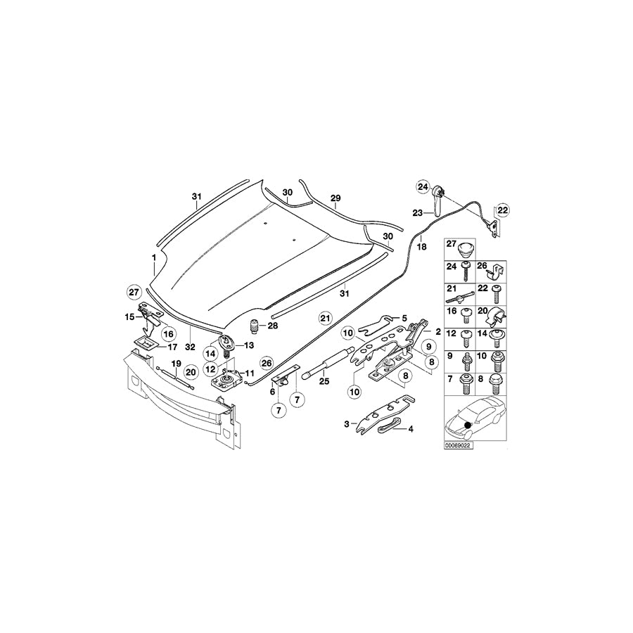 Genuine BMW 51718263569 E52 Sealing, Hood, Aggregates (Inc. ALPINA V8 & Z8) | ML Performance EU Car Parts